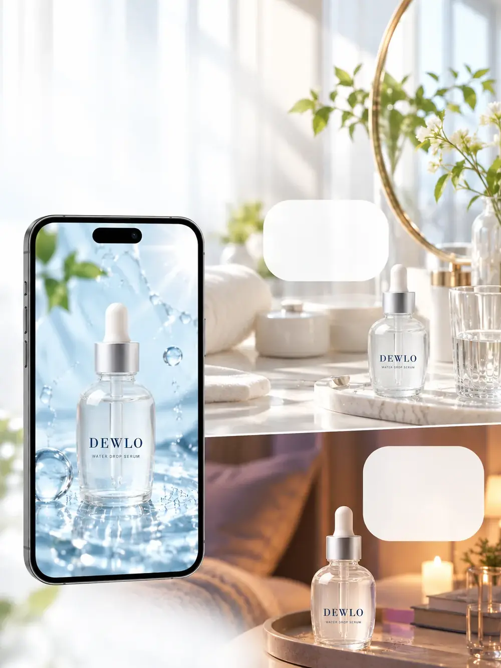 DEWLO EVERYDAY 오늘도 자연스럽게 내 루틴 속으로 바쁜 아침에도, 하루를 마무리하는 저녁에도. 꺼내고, 덜고, 바르는 단순한 루틴. AM 07:40 세안 후 시작하는 아침 루틴 PM 10: