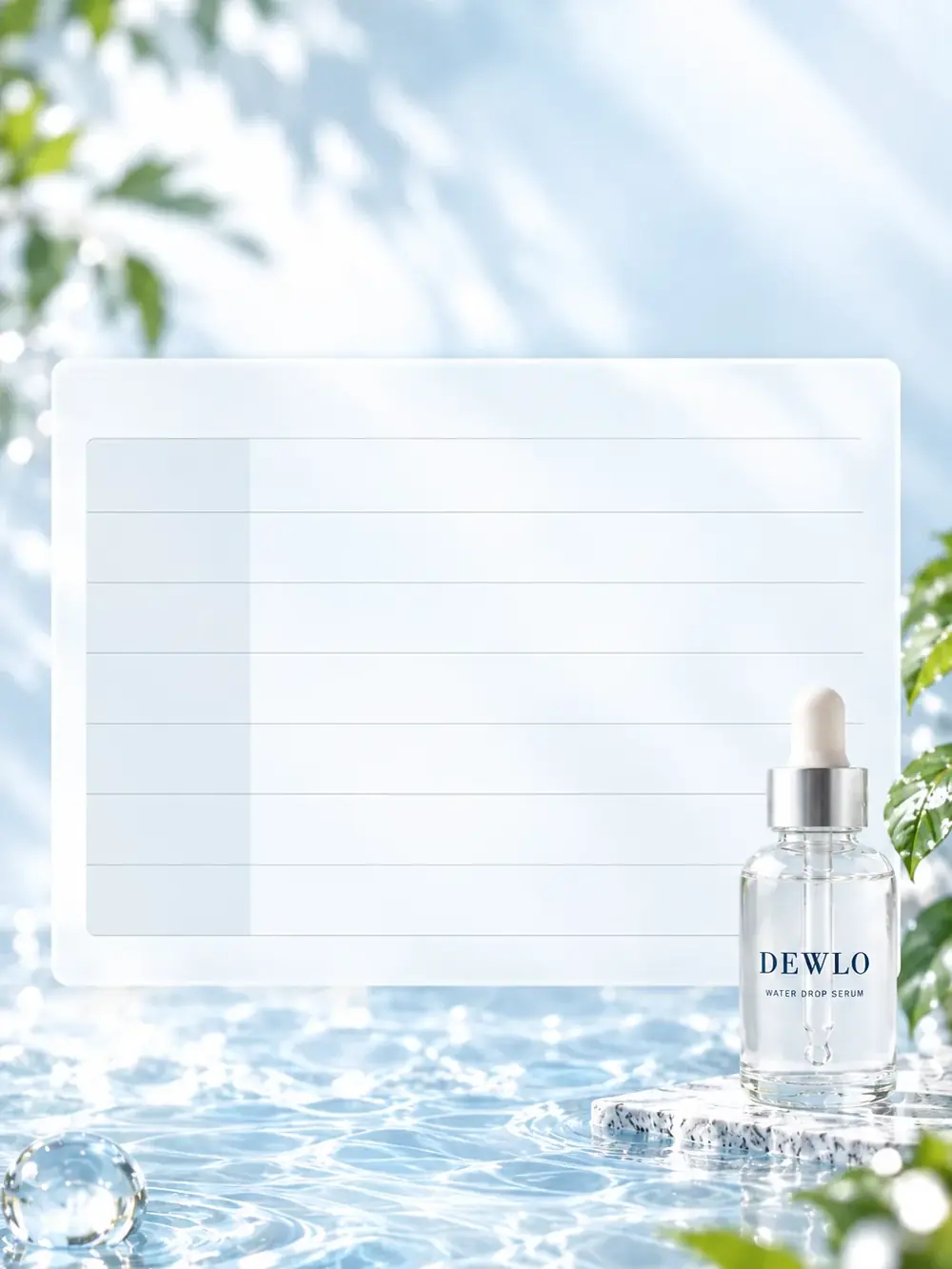 PRODUCT DETAILS 마지막까지 간결하게 제품과 패키지의 기본 정보를 확인해 주세요. PRODUCT INFORMATION 제품명 DEWLO 워터 드롭 세럼 브랜드 DEWLO 용량 30 ml 제형 투명한 워