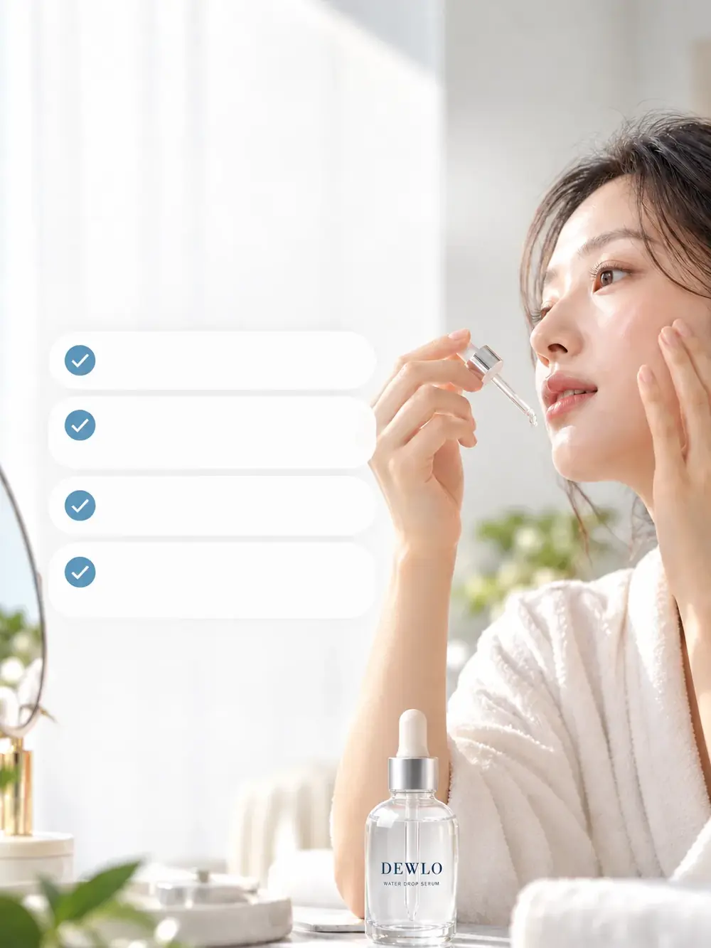 YOUR DAILY MOMENT 세럼 하나도 가볍게 고르고 싶으니까 매일 손이 가는 제품일수록 사용할 때의 느낌은 단순하고 편안하게. 무거운 제형 은 손이 잘 가지 않을 때 여러 제품을 바르는 날, 가벼운 순서